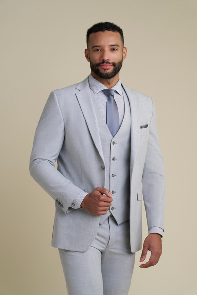 Allure Bridals Mens The Retail Light Gray Notch Lapel Suit