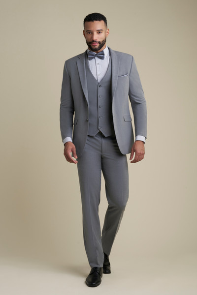 allure bridals Mens The Retail Medium Gray Notch Lapel Suit