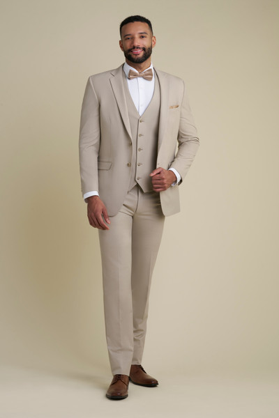 allure bridals Mens The Retail Tan Notch Lapel Suit