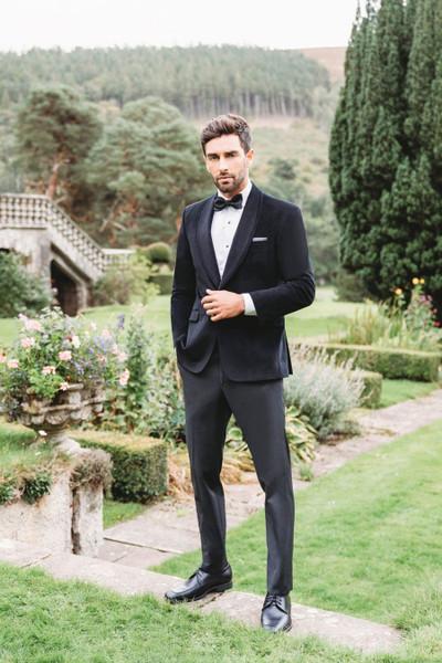 allure bridals Suits and Wedding Tuxedos The Venice Velvet Jackets Onyx Black Shawl Lapel Jacket