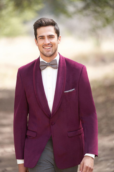 allure bridals Suits and Wedding Tuxedos The Venice Velvet Jackets Cranberry Shawl Lapel Jacket