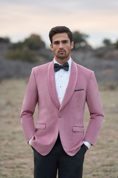 allure bridals Suits and Wedding Tuxedos The Venice Velvet Jackets Dusty Rose Shawl Lapel Jacket