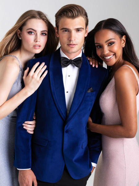 Allure Bridals Suits And Wedding Tuxedos The Venice Velvet Jackets Sapphire Blue Shawl Jacket