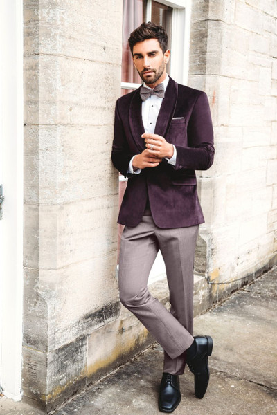 Allure Bridals Suits And Wedding Tuxedos The Venice Velvet Jackets Aubergine Shawl Lapel Jacket