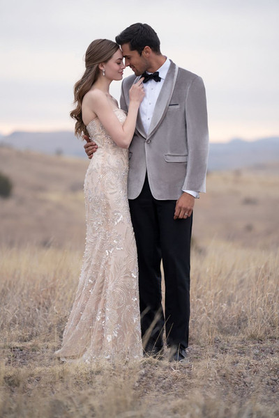 Allure Bridals Suits And Wedding Tuxedos The Venice Velvet Jackets Platinum Shawl Lapel Jacket