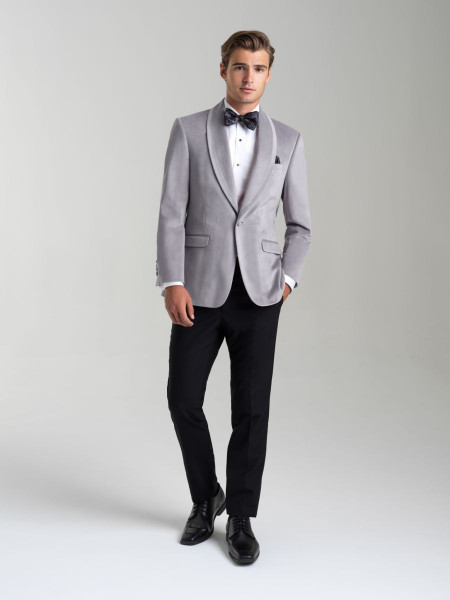 Allure Bridals Suits And Wedding Tuxedos The Venice Velvet Jackets Platinum Shawl Lapel Jacket