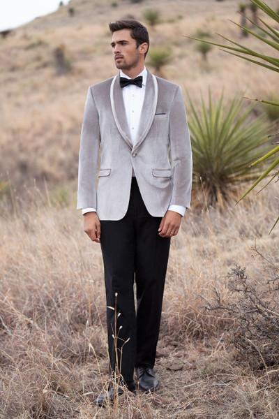 allure bridals Suits and Wedding Tuxedos The Venice Velvet Jackets Platinum Shawl Lapel Jacket