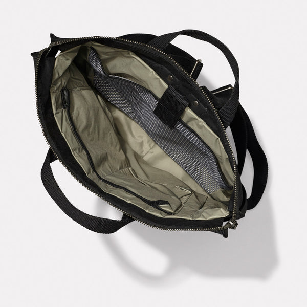 Ally Capellino Fin Waxed Cotton Backpack In Black