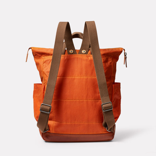 Ally Capellino Fin Waxed Cotton Backpack In Burnt