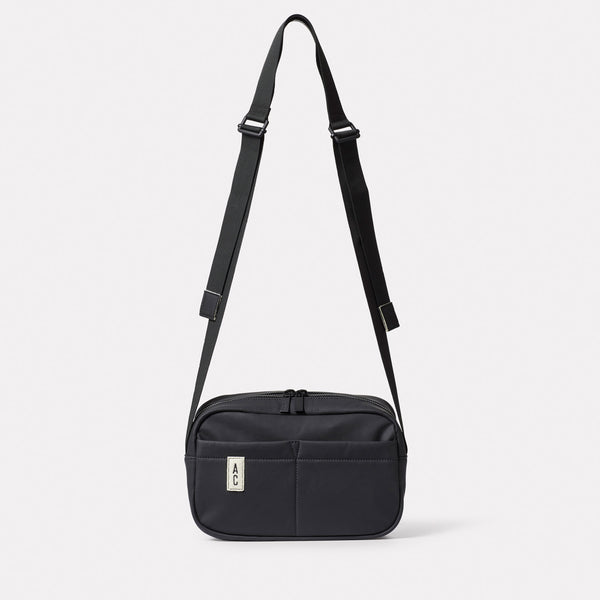 ally capellino Hinge Abaca Crossbody Bag in Black