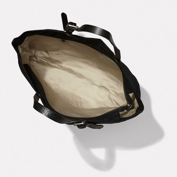 Ally Capellino Natalie Waxed Cotton Tote In Black