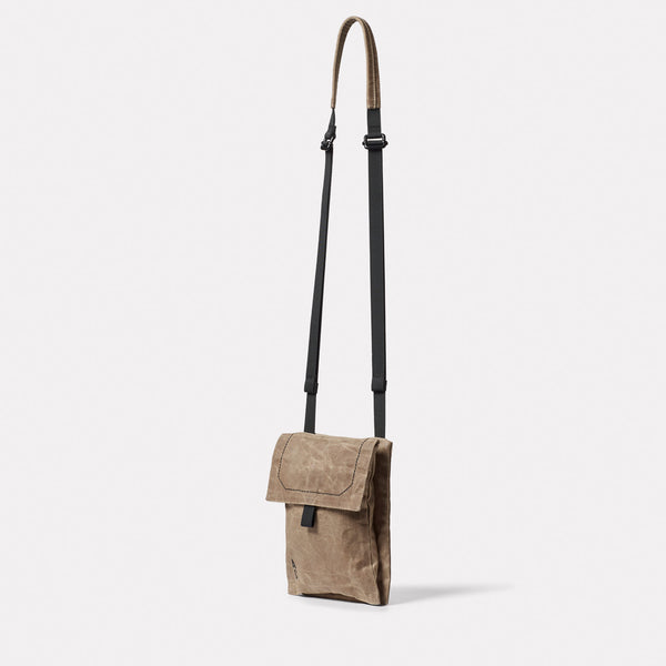Ally Capellino Fam Papery Waxed Cotton Crossbody Bag In Mineral