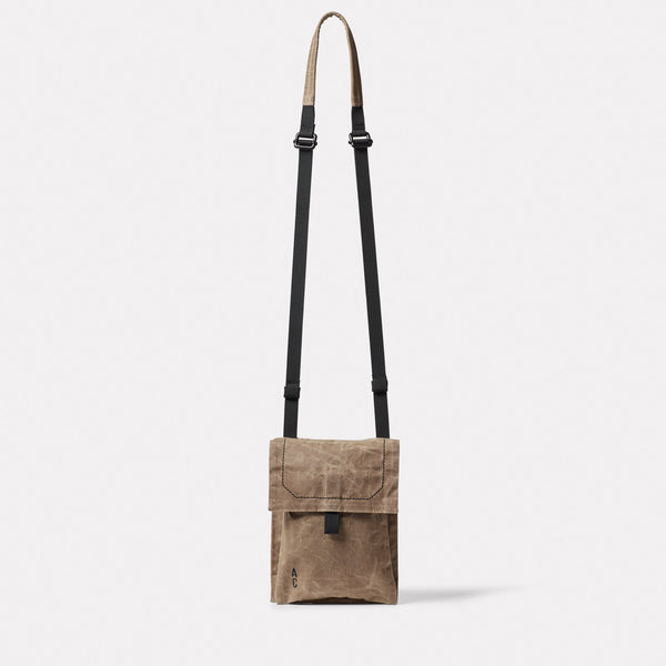 ally capellino Fam Papery Waxed Cotton Crossbody Bag in Mineral