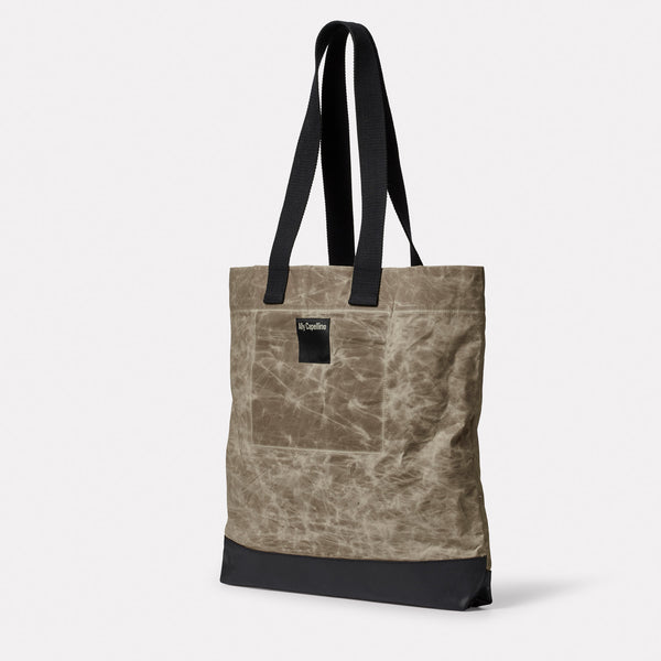 Ally Capellino Farah Papery Waxed Cotton Tote In Mineral