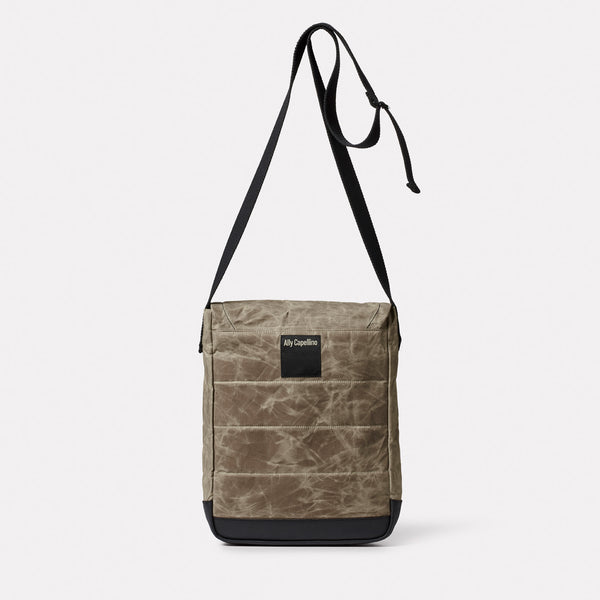 Ally Capellino Finch Papery Waxed Cotton Crossbody Satchel In Mineral