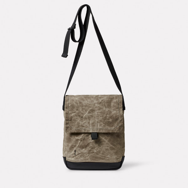 ally capellino Finch Papery Waxed Cotton Crossbody Satchel in Mineral