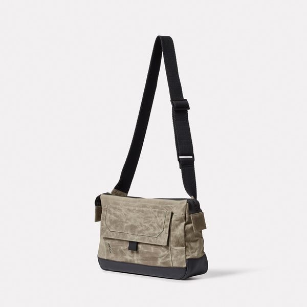Ally Capellino Fish Papery Waxed Cotton Crossbody Bag In Mineral