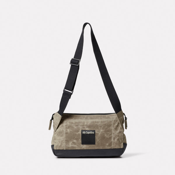 Ally Capellino Fish Papery Waxed Cotton Crossbody Bag In Mineral