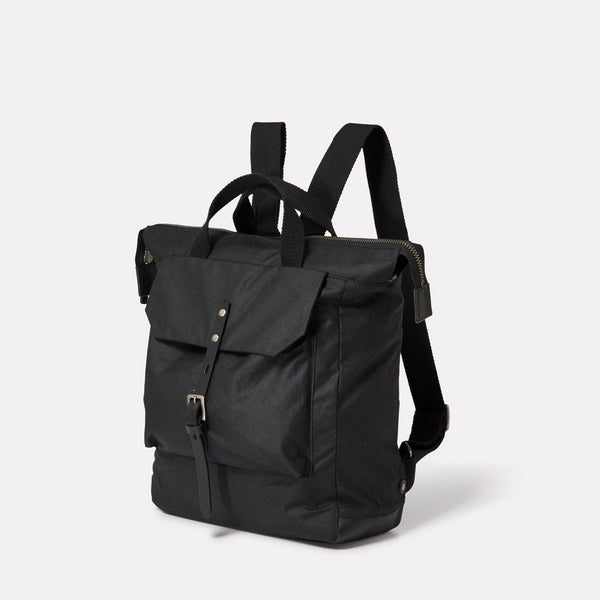 Ally Capellino Frances Waxed Cotton Rucksack In Black