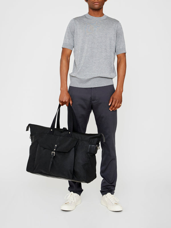 Ally Capellino Freddie Waxed Cotton Holdall In Black