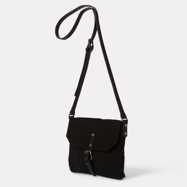 Ally Capellino Friday Waxed Cotton Crossbody Bag In Black