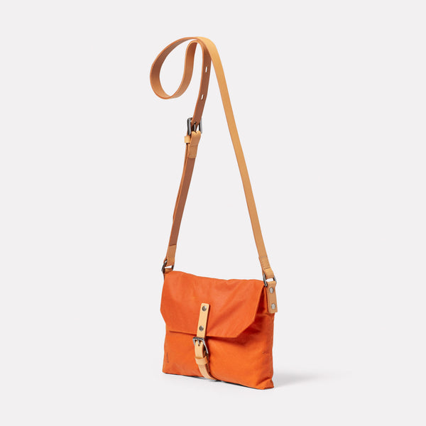 Ally Capellino Friday Waxed Cotton Crossbody Bag In Burnt