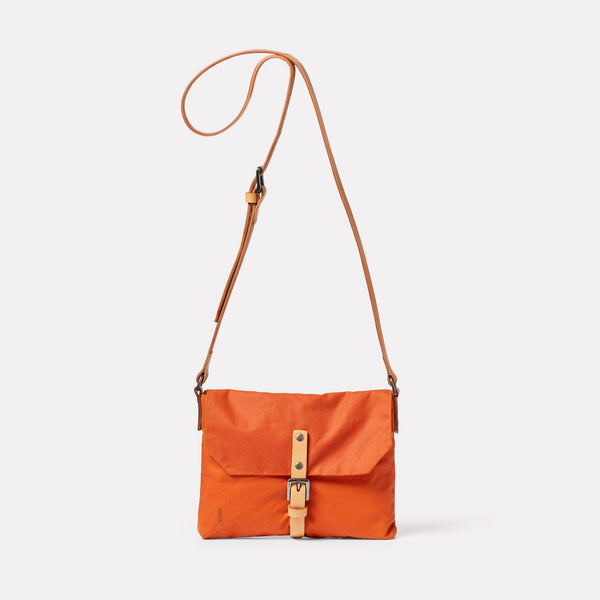 ally capellino Friday Waxed Cotton Crossbody Bag in Burnt