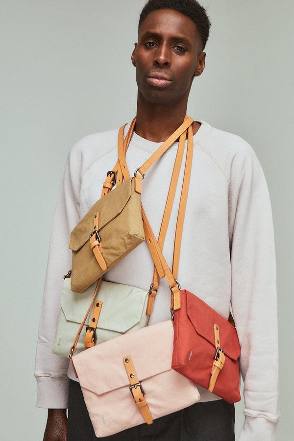 Ally Capellino Friday WUW Waxed Cotton Crossbody Bag In Brick
