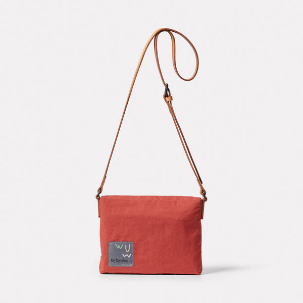 Ally Capellino Friday WUW Waxed Cotton Crossbody Bag In Brick