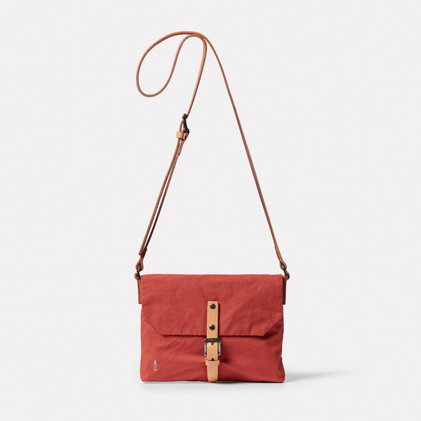 ally capellino Friday WUW Waxed Cotton Crossbody Bag in Brick