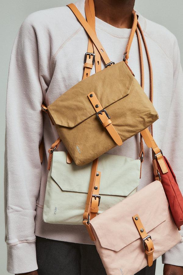 Ally Capellino Friday WUW Waxed Cotton Crossbody Bag In Clay