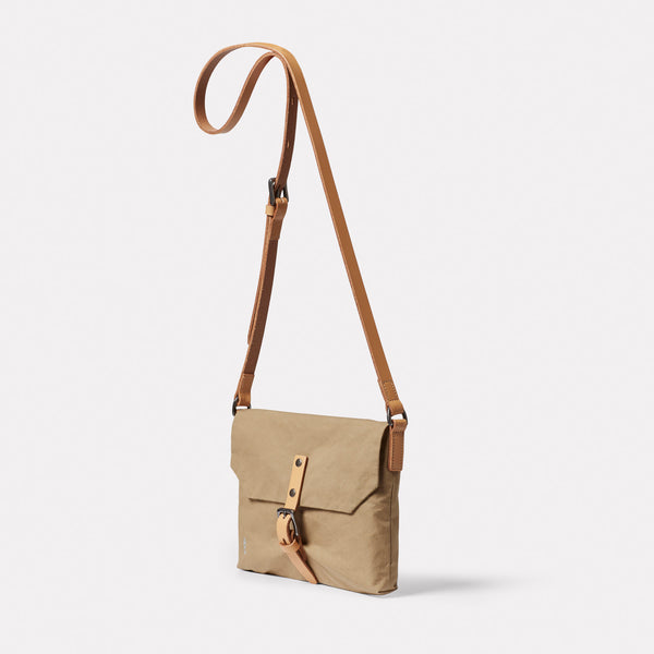 Ally Capellino Friday WUW Waxed Cotton Crossbody Bag In Sand