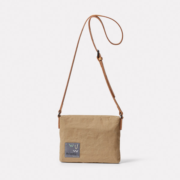 Ally Capellino Friday WUW Waxed Cotton Crossbody Bag In Sand