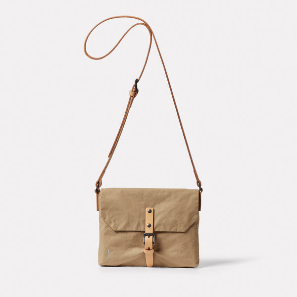 ally capellino Friday WUW Waxed Cotton Crossbody Bag in Sand