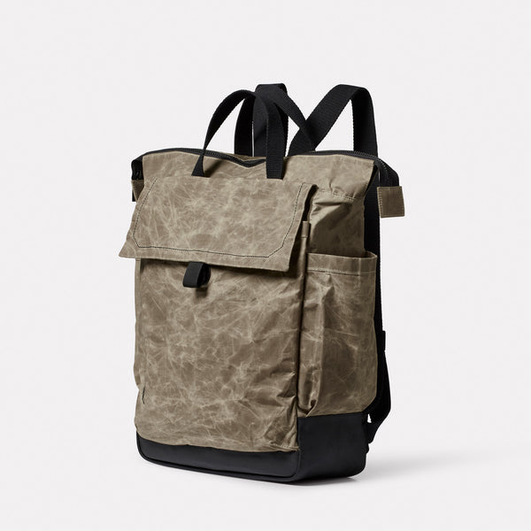 Ally Capellino Frik Papery Waxed Cotton Backpack In Mineral