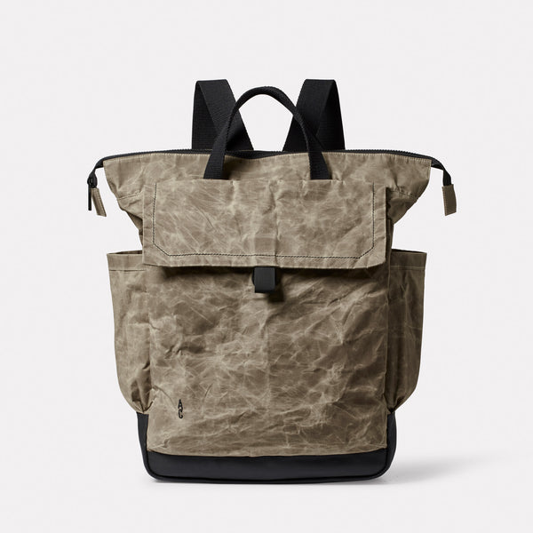 ally capellino Frik Papery Waxed Cotton Backpack in Mineral