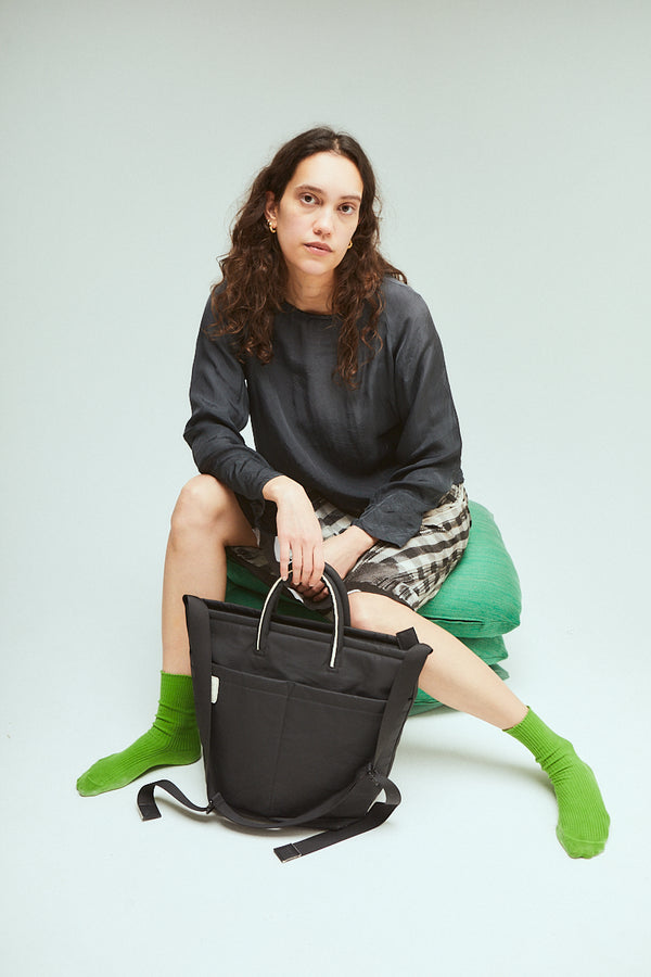 Ally Capellino Hadley Abaca Crossbody Bucket Bag In Black