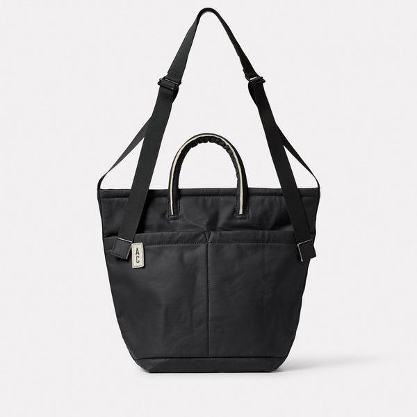 ally capellino Hadley Abaca Crossbody Bucket Bag in Black