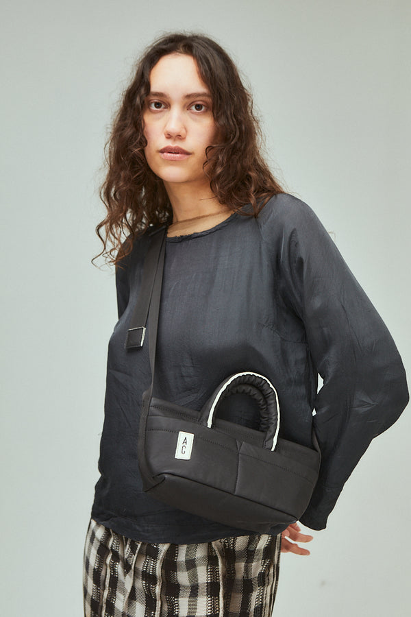 Ally Capellino Hester Abaca Top Handle Crossbody Bag In Black