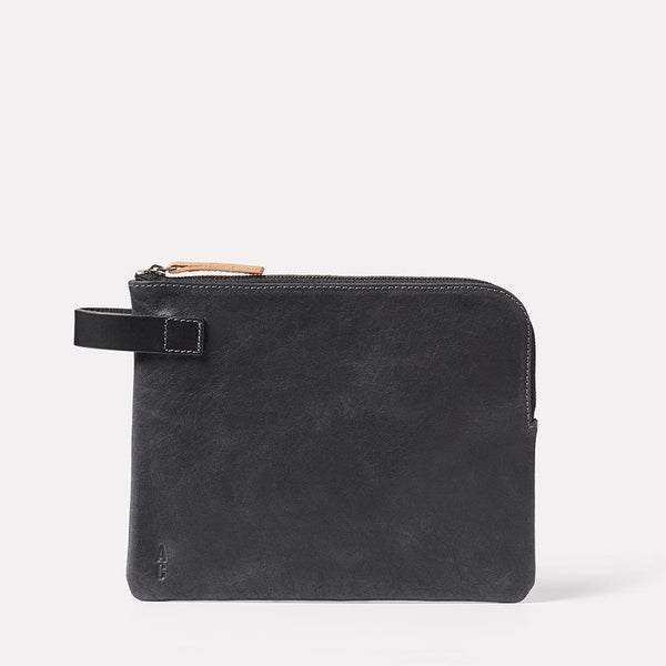 ally capellino Hocker Tab Large Calvert Leather Purse in Black