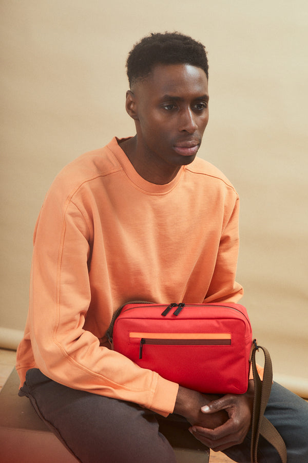 Ally Capellino Hotspur Travel Cycle Recycled Crossbody Bag In Crimson