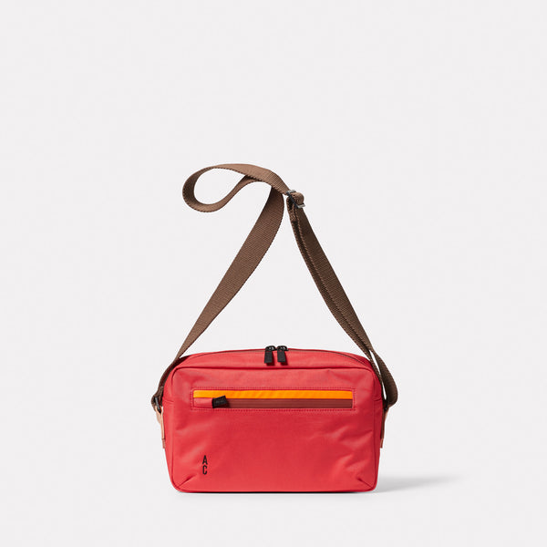 ally capellino Hotspur Travel Cycle Recycled Crossbody Bag in Crimson