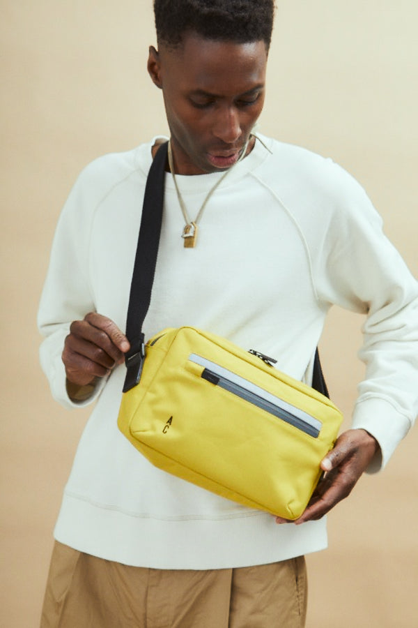 Ally Capellino Hotspur Travel Cycle Recycled Crossbody Bag In Lemon