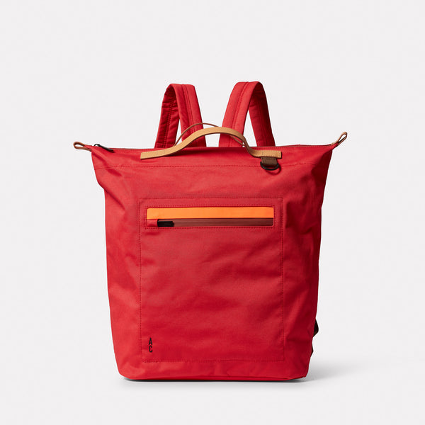 ally capellino Hoy Travel Cycle Recycled Backpack in Crimson