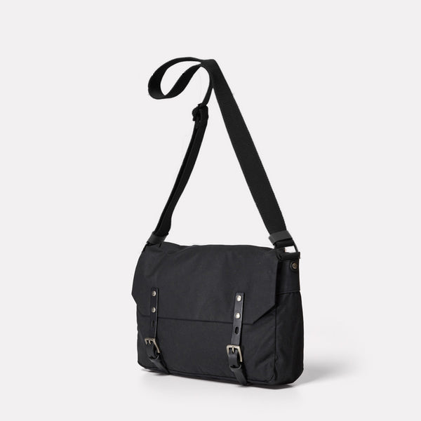 Ally Capellino Jeremy Small Waxed Cotton Crossbody Satchel In Black