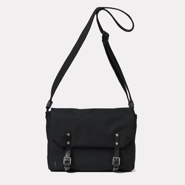 ally capellino Jeremy Small Waxed Cotton Crossbody Satchel in Black