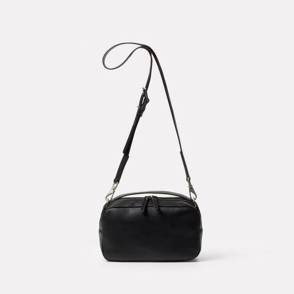 ally capellino Leila Medium Crossbody in Black Wellington Leather