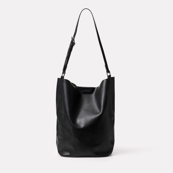 ally capellino Lloyd Large Bucket in Black Wellington Leather