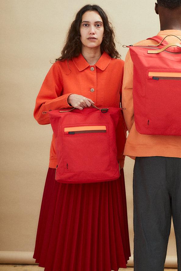 Ally Capellino Mini Hoy Travel Cycle Recycled Backpack In Crimson