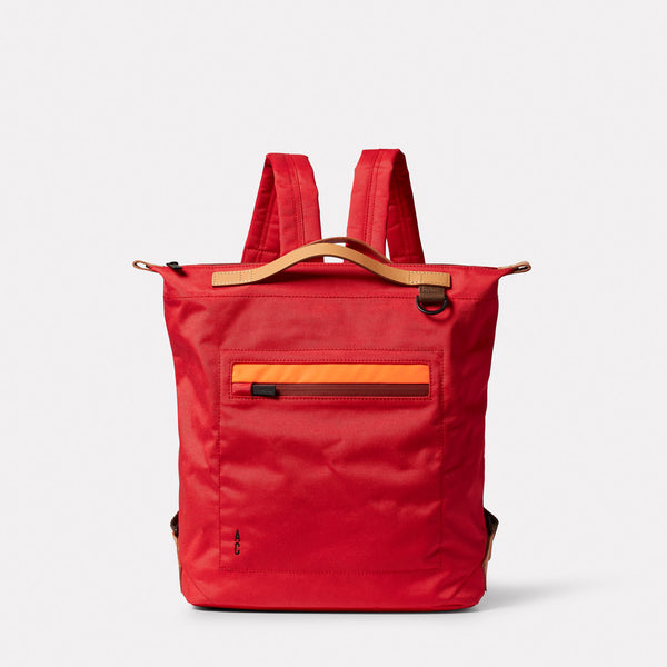 ally capellino Mini Hoy Travel Cycle Recycled Backpack in Crimson
